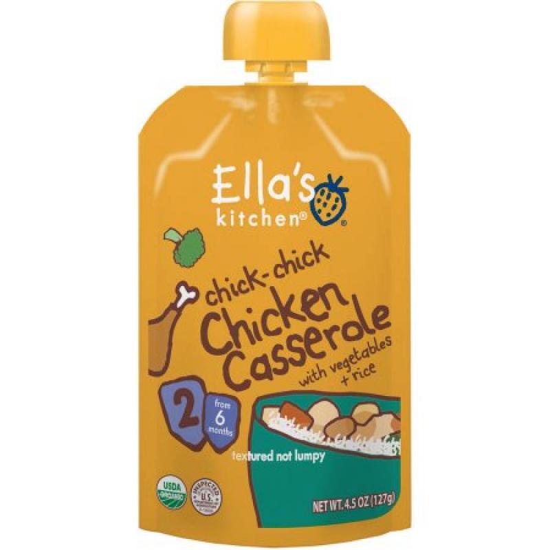 Ella&#039;s Kitchen Organic Chick-Chick Chicken Casserole Baby Food, 4.5 oz, (Pack of 6)