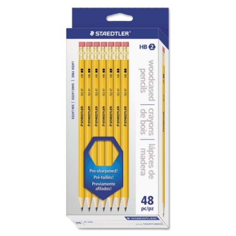 Staedtler Woodcase Pencil, Graphite Lead, Yellow Barrel, 48/Pack