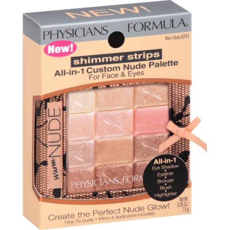Physicians Formula Shimmer Strips All-in-One Custom Palette for Face & Eyes, 6241 Warm Nude, 0.26 oz