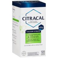 Citracal Calcium Citrate + D3 + Magnesium & Minerals Calcium Supplement, 120 count