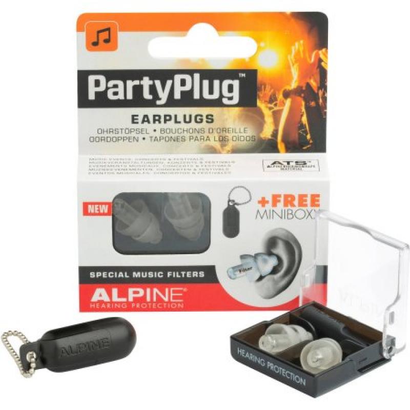 Alpine PartyPlug Transparent Earplugs, 1 pr