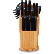 Ragalta 19-Piece Carousel Knife Set with Tools and Cutting Board, Black