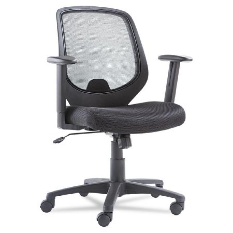 OIF Swivel/Tilt Mesh Mid-Back Chair, Height Adjustable T-Bar Arms, Black