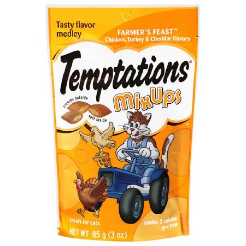 TEMPTATIONS MixUps Treats for Cats FARMER&#039;S FEAST Flavor 3 Ounces