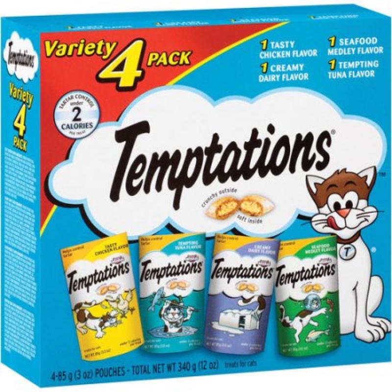 Temptations Variety 4 Pack Treats for Cats, 3 oz, 4 count