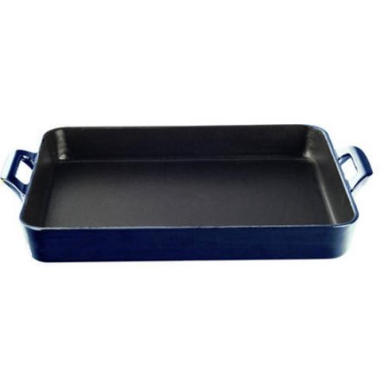 La Cuisine LC 8170 Shallow Cast Iron Roasting Pan with Enamel Finish
