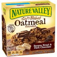 Nature Valley Soft Baked Oatmeal Squares Banana Bread and Dark Chocolate 6 - 1.24 oz Bars