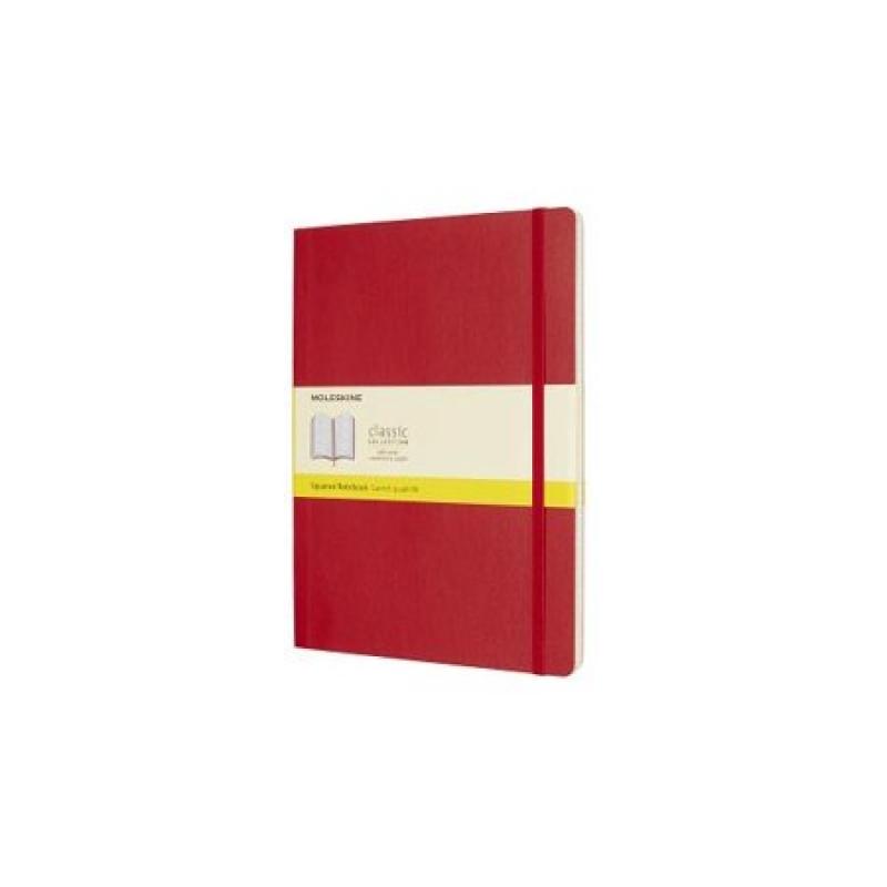 Moleskine Classic Notebook, Extra Large, Squared, Scarlet Red, Soft Cover (7.5 X 10)