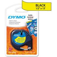 DYMO LetraTag Plastic Label Tape Cassette, 1/2in x 13ft, Hyper Yellow