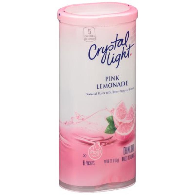 Crystal Light Pink Lemonade Drink Mix Pitcher Packs, 6 count, 2.9 OZ (82g)