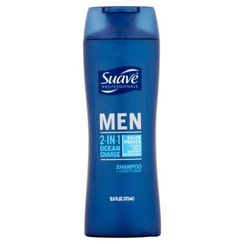 Suave Professionals Men 2-in-1 Ocean Charge Shampoo + Conditioner, 12.6 fl oz