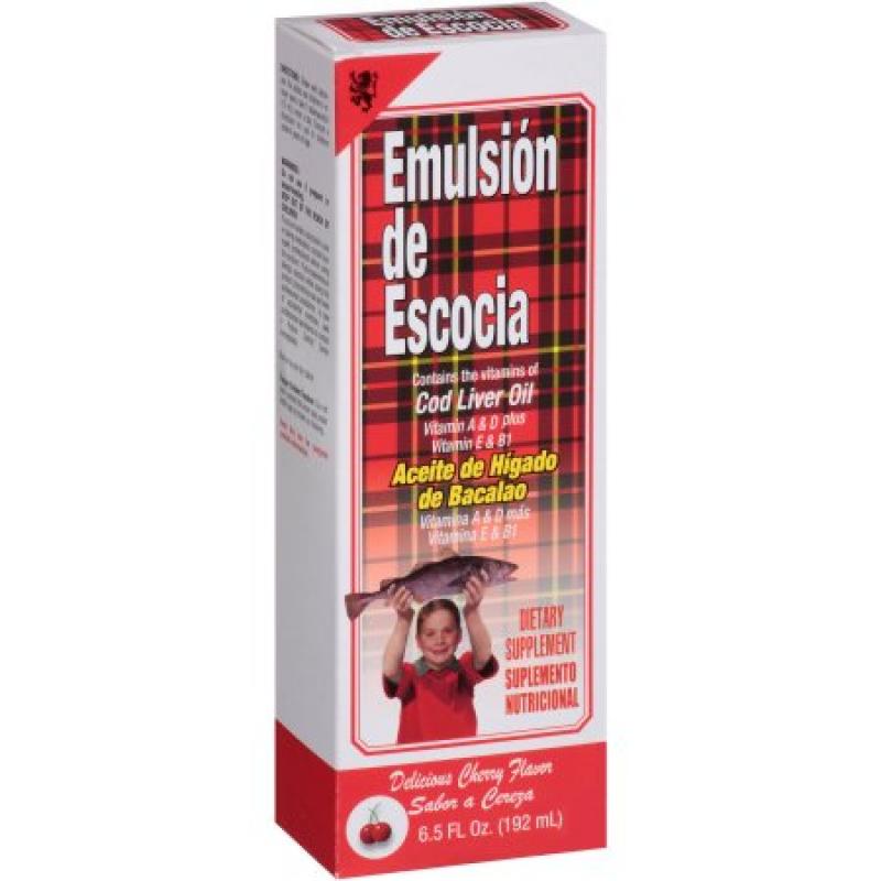 Emulsion de Escocia Cherry Flavor Cod Liver Oil Dietary Supplement, 6.5 fl oz