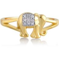 Diamond Accent 14kt Gold-Tone Elephant Fashion Ring