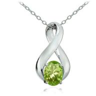Peridot Sterling Silver Polished Infinity Necklace