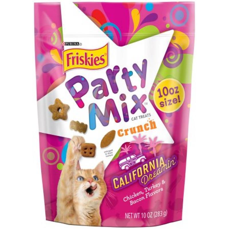 Purina Friskies Party Mix Crunch California Dreamin&#039; Cat Treats 10 oz. Pouch