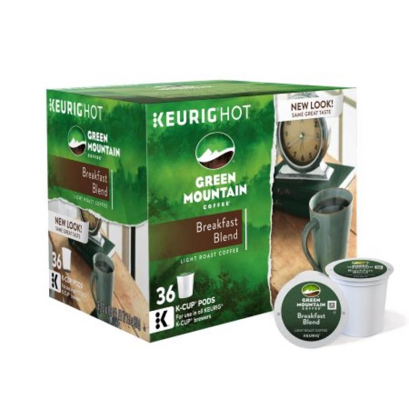 Green Mountain Coffee Breakfast Blend Single-Serve Keurig K-Cup Pods, Light Roast Coffee, 36 Count