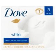 Dove White Beauty Bar, 3.17 oz, 3 Bar