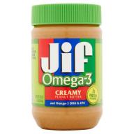 Jif Omega-3 Creamy Peanut Butter, 16.0 OZ