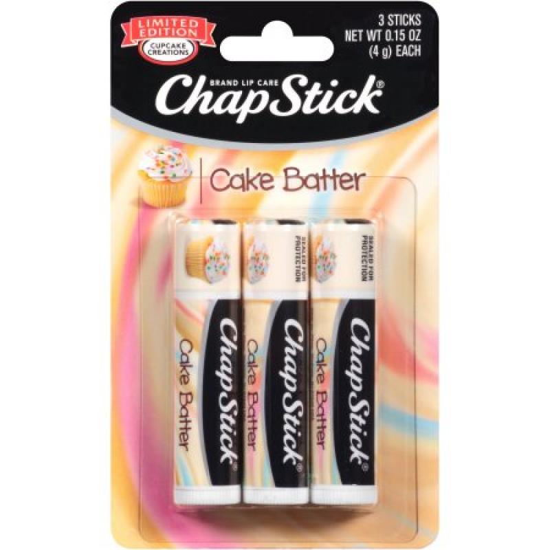 ChapStick Skin Protectant Lip Balm, Cake Batter, 0.15 oz, (Pack of 3)