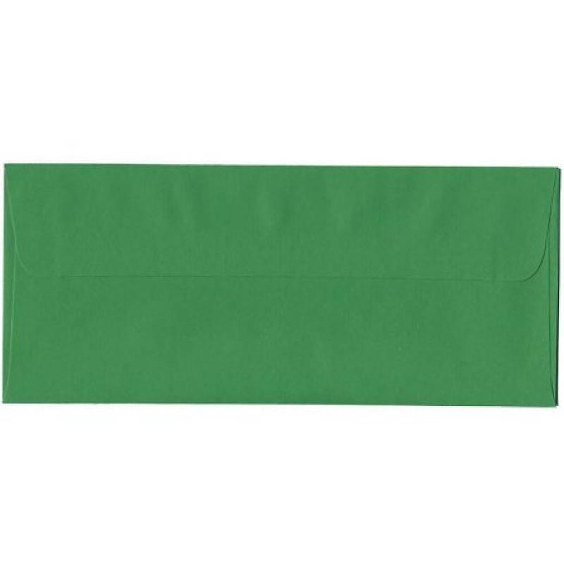 JAM Paper #10 4-1/8" x 9-1/2" Paper Business Envelopes, Brite Hue Christmas Green, 25-Pack