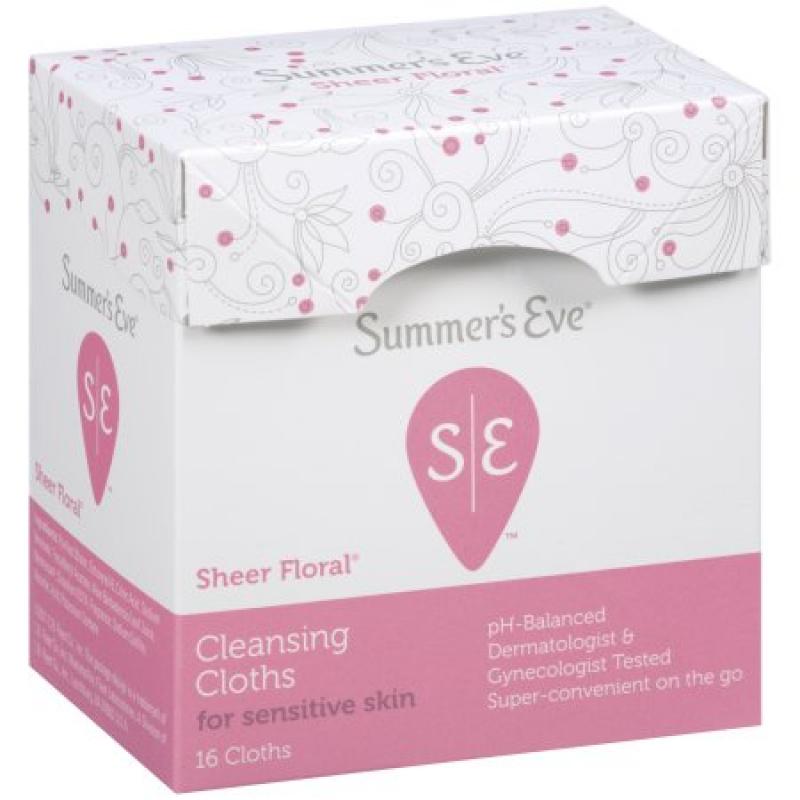 Summer&#039;s Eve Feminine Cleansing Cloths For Sensitive Skin With Sheer Floral Scent, 16ct