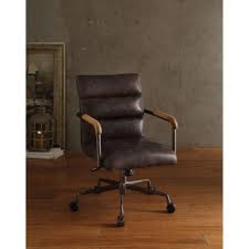 Acme Harith Antique Ebony Leather Executive Office Chair