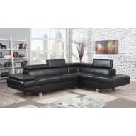 Acme Furniture Connor Sectional Sofa in Black Pu