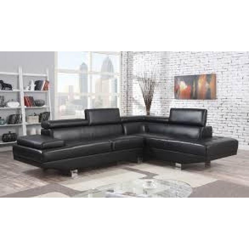 Acme Furniture Connor Sectional Sofa in Black Pu