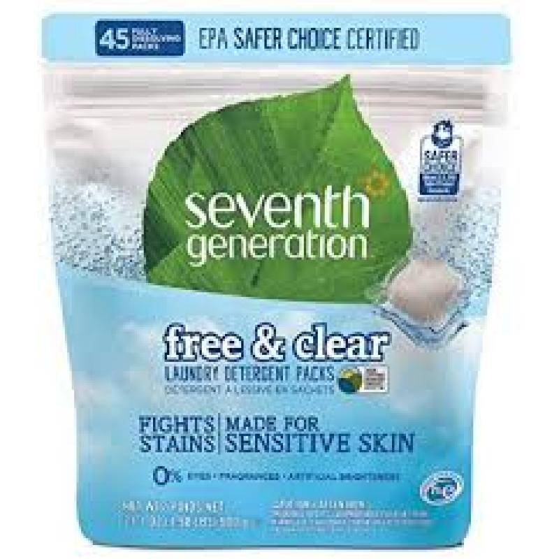 Seventh Generation Free & Clear Laundry Packs - 45ct