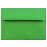 JAM Paper 4bar A1 Invitation Envelope, 3 5/8 x 5 1/8, Brite Hue Christmas Green Recycled, 250/pack