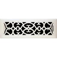 Plastic Floor Register, White Finish, Victorian Design, 2" x 12"