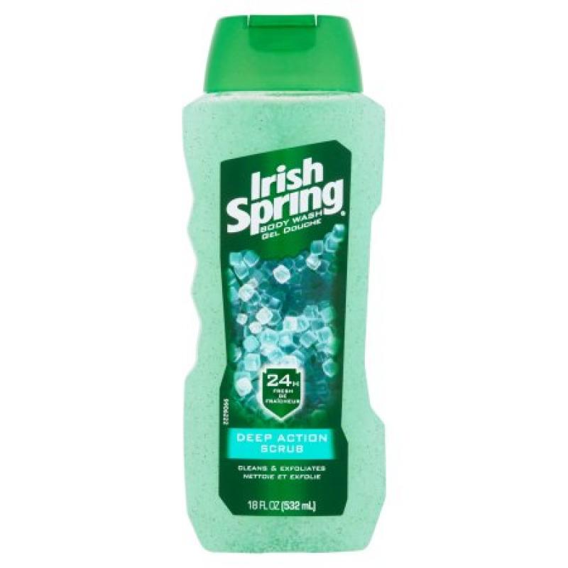 Irish Spring Deep Action Scrub Body Wash, 18 fl oz
