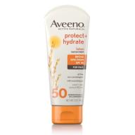 Aveeno Protect + Hydrate Lotion Sunscreen With Broad Spectrum Spf 50 For Face, Sweat Resistant, 3 Oz