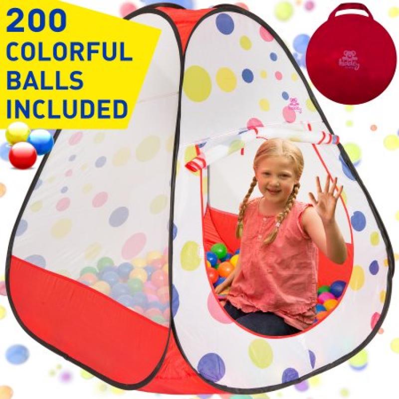 Kiddzery Ball Pit Play Tent with 200 Balls, Pop Up Triangle Kids Play Tent ? Crush Proof Balls, Great for Boys & Girls, Toddlers & Babies ? Indoor/Outdoor Use, W/ Carrying Case for Balls and Ball Pit