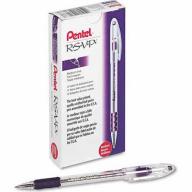 Pentel R.S.V.P. Ballpoint Stick Pen, Violet Ink, Medium, (Count of 12)