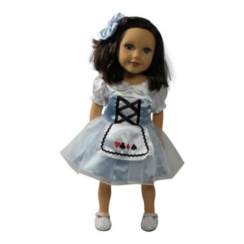 Arianna Alice Wonderland Dress & Hairbow Fits Most 18 inch Dolls