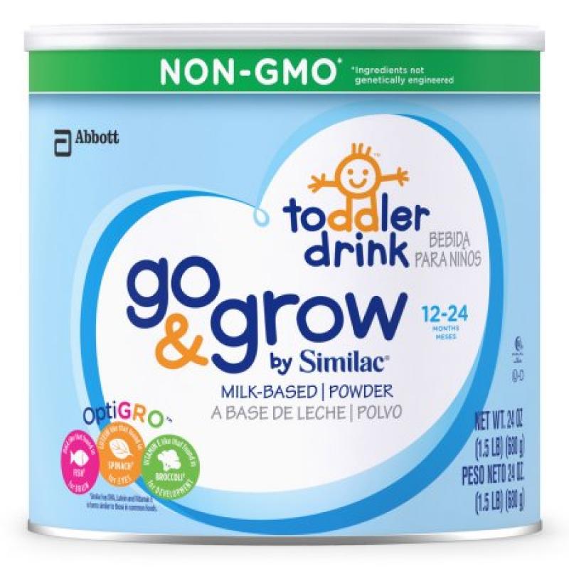 Go & Grow by Similac Sensitive Non-GMO Milk Based Toddler Drink, For Lactose Sensitivity, 24oz