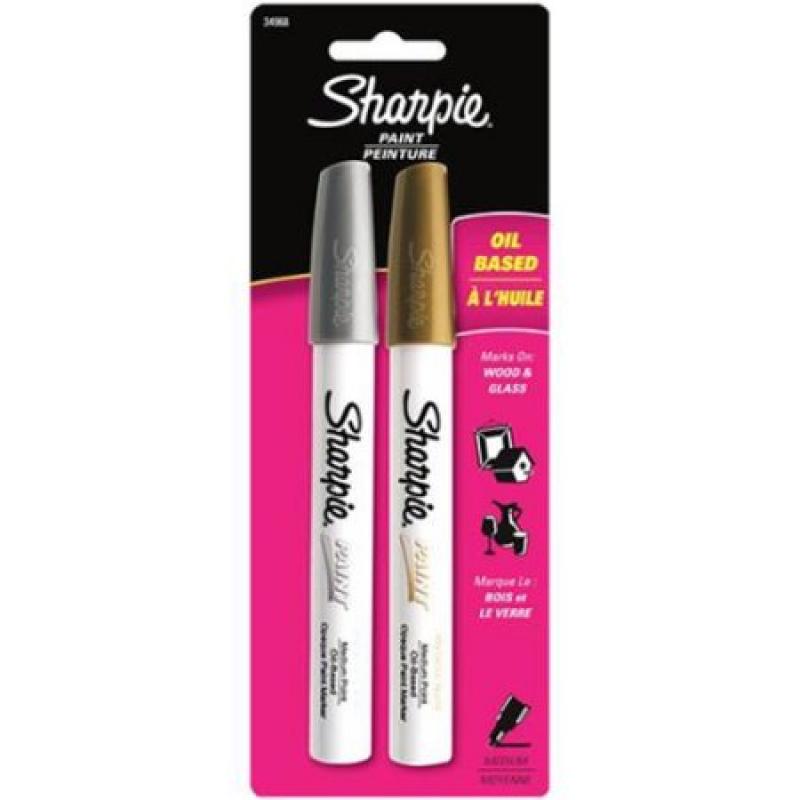 Sharpie Paint Marker Oil Based Medium Tip Gold & Silver