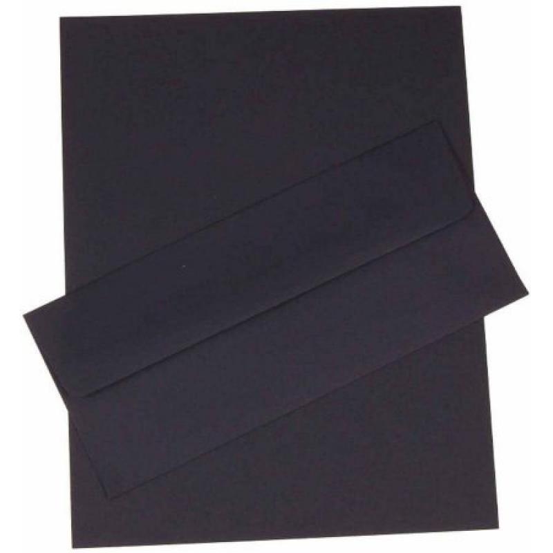 JAM Paper Business Stationery Sets with Matching #10 Envelopes, Navy Blue, 50-Pack