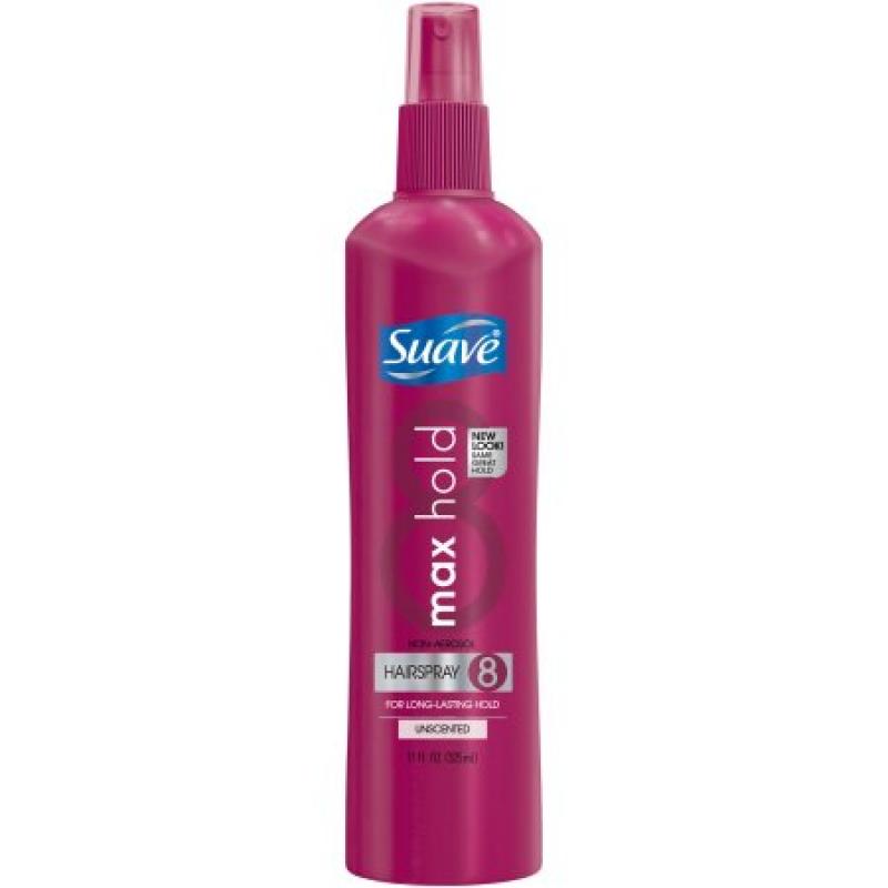 Suave Max Hold Unscented Non Aerosol Hairspray, 11 fl oz