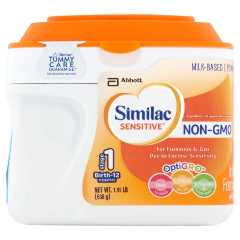 Similac Sensitive NON-GMO Milk-Based Infant Formula with Iron, Powder, 1.41 lb