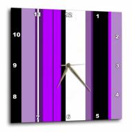 3dRose Purple Stripe, Wall Clock, 13 by 13-inch