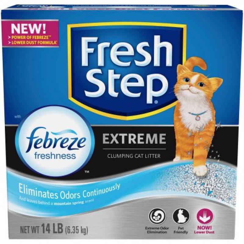 Fresh Step Extreme Odor Control Scented Scoopable Cat Litter, 14-lb Carton