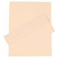 JAM Paper Business Stationery Set, #10 Envelopes, 4 1/8" x 9 1/2", Strathmore Natural White Wove, 100/pack