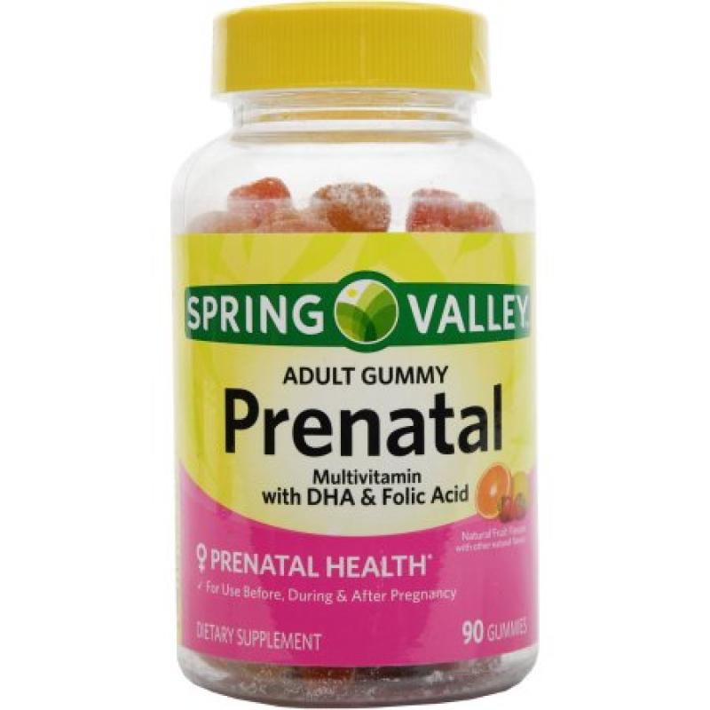 Spring Valley Adult Gummy Prenatal Multivitamin with DHA & Folic Acid, 90 count