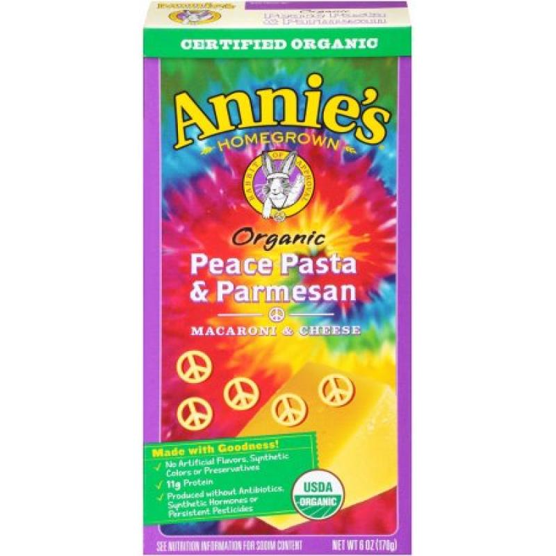 Annie&#039;s Homegrown Organic Peace Pasta And Parmesan 6 Oz