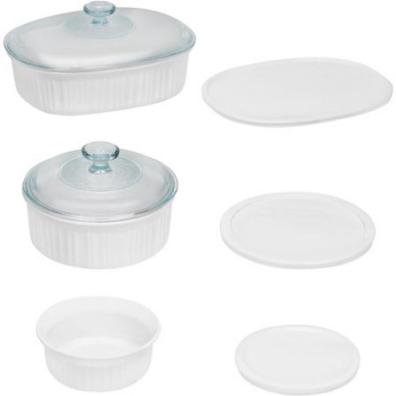 CorningWare French White 8-Piece Round and Oval Baking Set