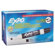 EXPO Low Odor Dry Erase Marker, Chisel Tip, Black, Dozen