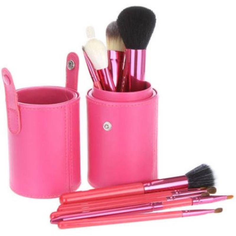 OH Fashion Makeup Brushes set Fantasy Pink 12 Pcs Powder, Eyeshadow, Blush , Foundation , Blending , Eyeliner , Lip , Great for Highlighting & Contouring, Includes a cylindrical case for storage