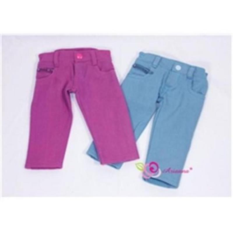 Arianna Magenta Colored Zip Ticket Pocket Jeans Fits 18 inch Dolls